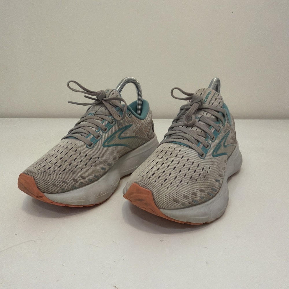 Brooks Glycerin GTS 20 Womens 6 B Running Shoes White Blue 1203691B061